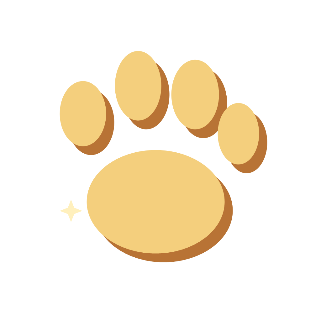 Gold paw print